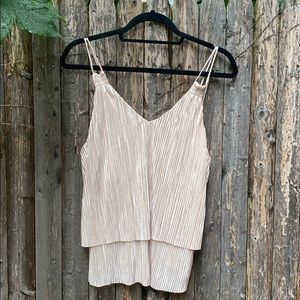 Farrow Newton Pleated Cami Top Sz. M Champagne